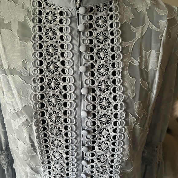 Fashion Nova baby blue lace blouse - Picture 13 of 16